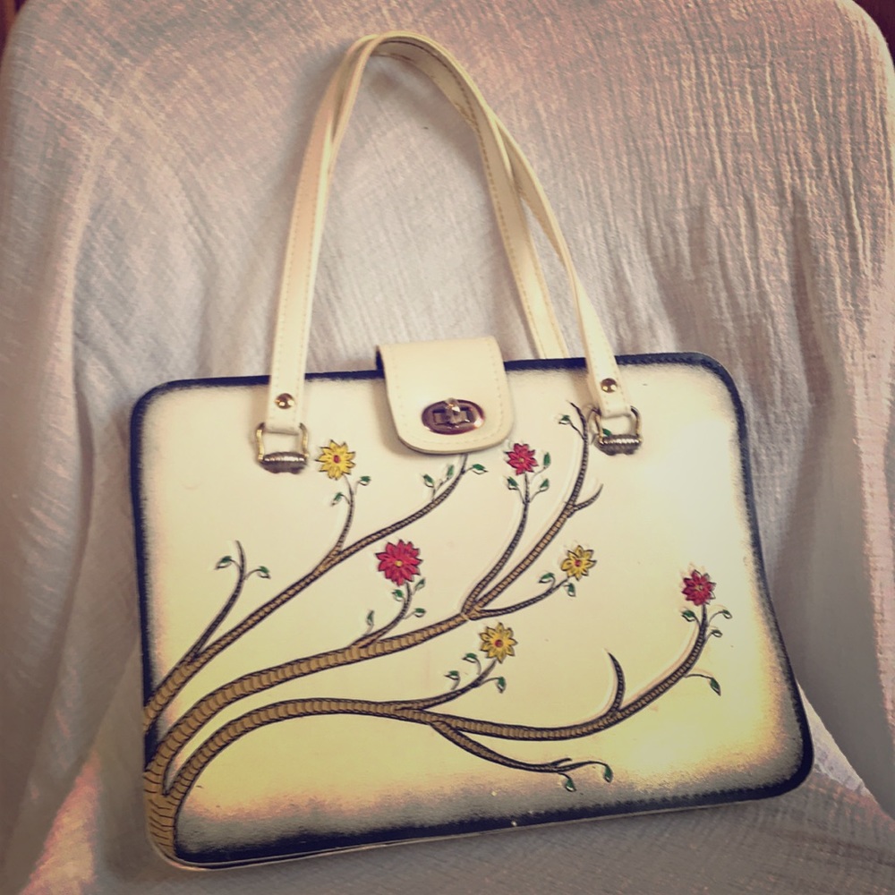 Vintage leather purse with embellishments